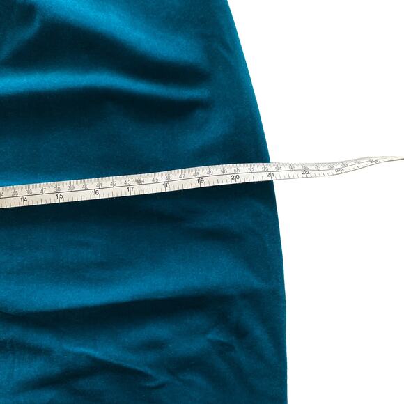 Grace Elements Simply Perfect Teal Soft Velvet Ruffle Hem Knee Length Skirt : 12 - Picture 12 of 12